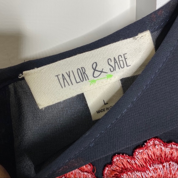 Taylor & Sage black boho flowy long sleeve dress - Picture 6 of 6